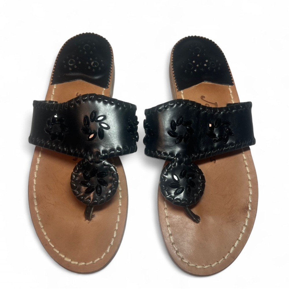 ❌SOLD❌Jack Rogers Black and Tan Leather Size 5 Sandals